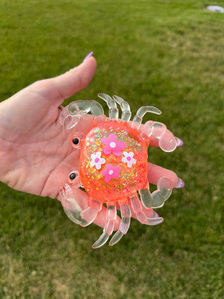Glitter Flower Crab Squishy