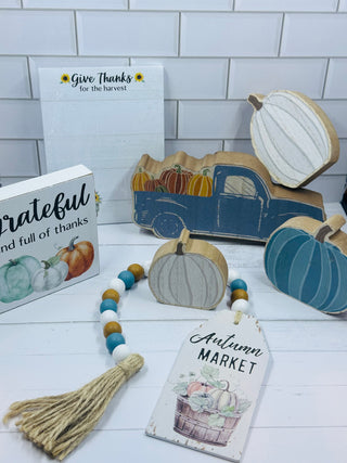 Chunky Blue Pumpkin Truck Sitter