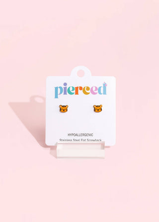 Tiger Flatback Earrings