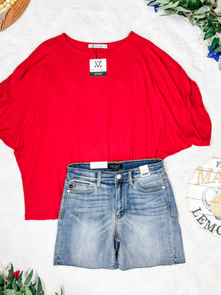 Darcy Dolman Top - Red