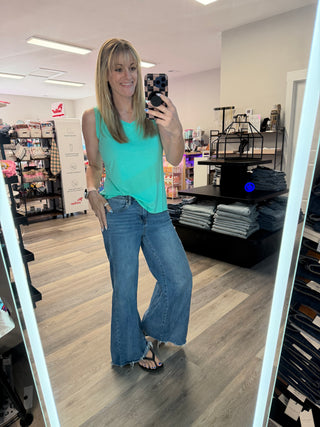 Risen High Rise Ankle Wide Jeans