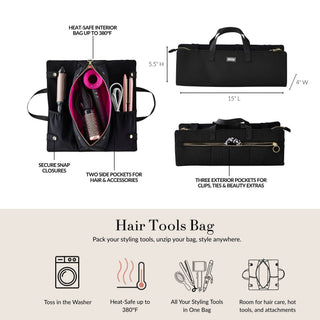 Hair Tools Bag - Black/Pink