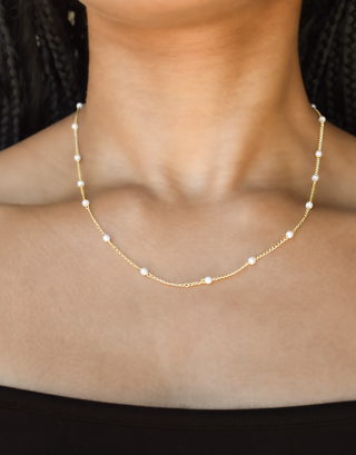 Pearl Chain Necklace - Threader Chain for Charms and Initials