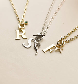 All-American Initial Charm: Gold / K