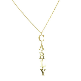 Custom Cleo Vertical Name Necklace - Water Resistant: Silver Mama