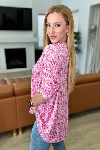 Essential Blouse in Fuchsia and White Paisley