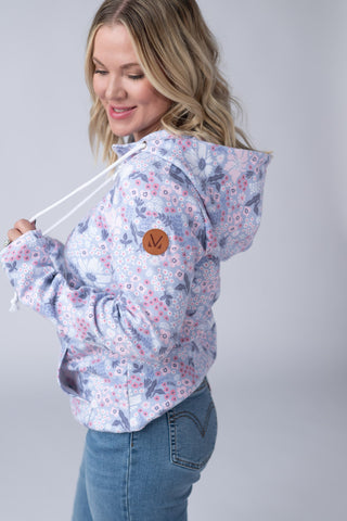 HalfZip Hoodie - Ditsy Blush Floral