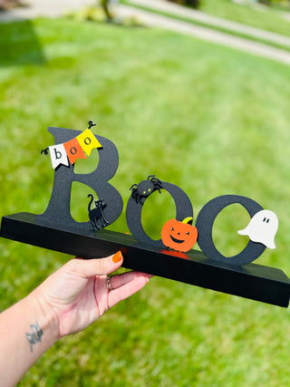 "Boo" Magnetic Word w/ Wood Base
