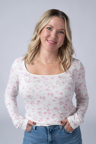 Alyssa Long Sleeve Top - Pretty in Pink Floral