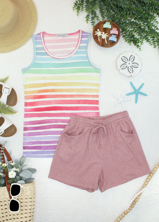 Ava Tank - Rainbow Stripes