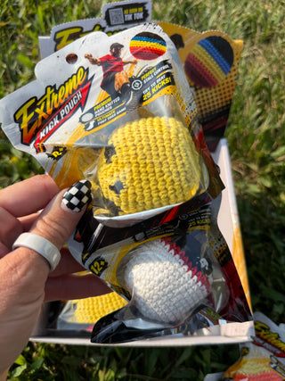 Extreme Retro Hand-Knitted Kick Pouch Footbag