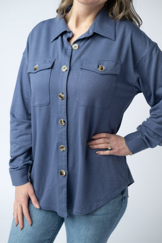 Brenna Button Down Top - Denim