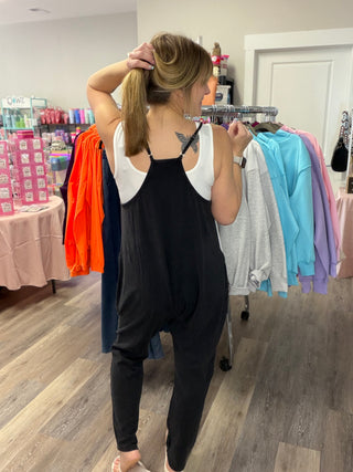 Mineral Wash Spaghetti Strap Jumpsuit
