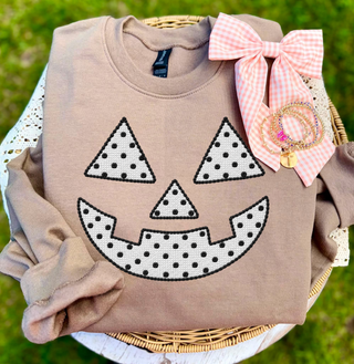 Polka Dot O’ Lantern Faux Stitch Graphic Tee