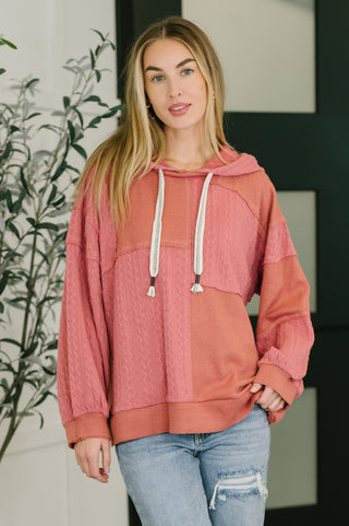 Balloon Sleeve Cut Sew Sweater Knit Top in Mauve