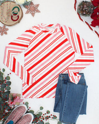 Blair Long Sleeve Top - Candy Cane