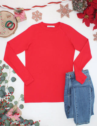 Blair Long Sleeve Top - Red