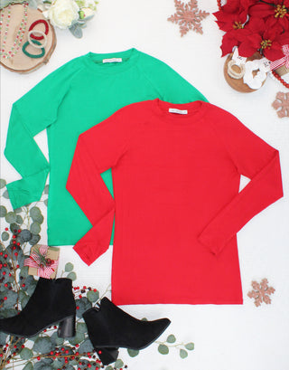 Blair Long Sleeve Top - Red