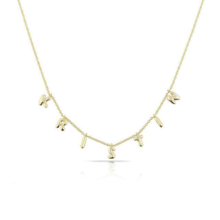 Custom Bristol Bubble Letter Name Necklace - Water Resistant