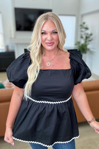 Her Favorite Records Balloon Sleeve Blouse