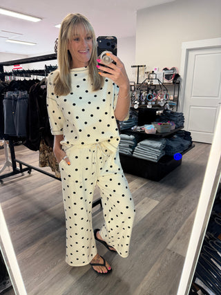 Heavy Scuba Polka Dot Short Sleeve Set