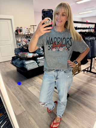 Warriors Floral Mineral Wash Graphic Tee