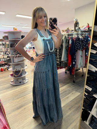 Boho & Lace Denim Overalls