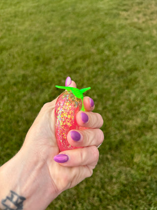 Small Glitter Sugar Strawberry Squishy