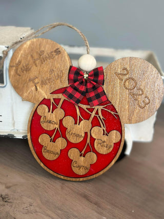 Custom Family Mouse Ears Ornament