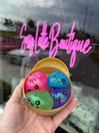 Mini Dumpling Glitter Squishy Set