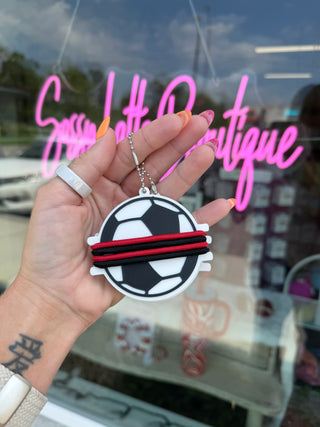 3D Printed Soccer Hair Tie & Bow Holder Keychain