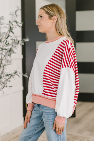 Candy Stripes & Chill Sweatshirt