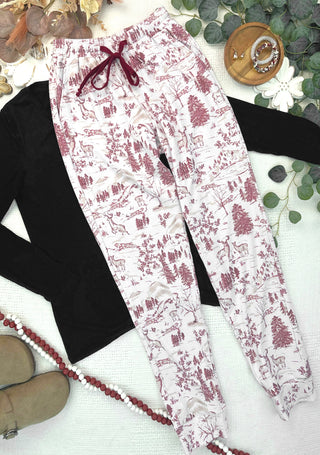 Classic Joggers -  Cranberry Woodland