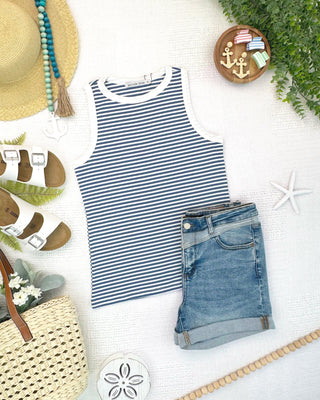 Classic Tank - Blue and White