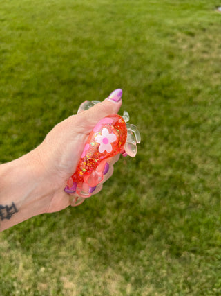 Glitter Flower Crab Squishy