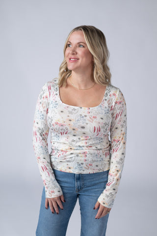 Alyssa Long Sleeve Top - Wildflower Garden