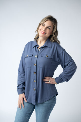 Brenna Button Down Top - Denim