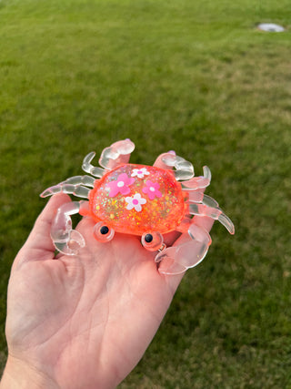 Glitter Flower Crab Squishy