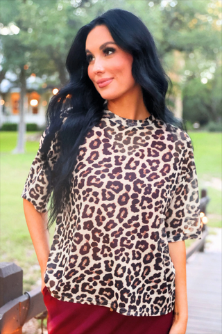 Emma Mesh Tee - Safari Chic Leopard