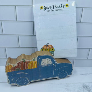 Chunky Blue Pumpkin Truck Sitter