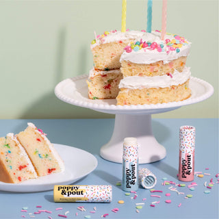 Poppy + Pout Vegan Lip Balm - Birthday Confetti Cake