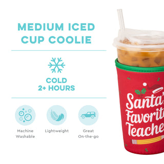 Swig Santa’s Favorite Teacher Iced Cup Coolie (Medium)