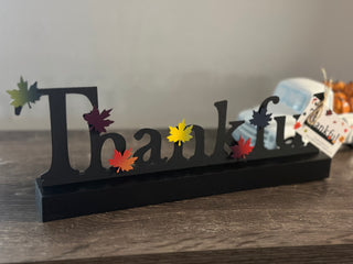 "Thankful" Magnetic Word w/ Wood Base