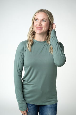 Blair Long Sleeve Top - Dusty Jade