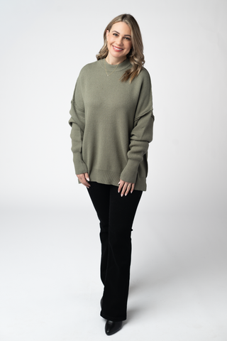 Aurora Cozy Sweater - Light Olive