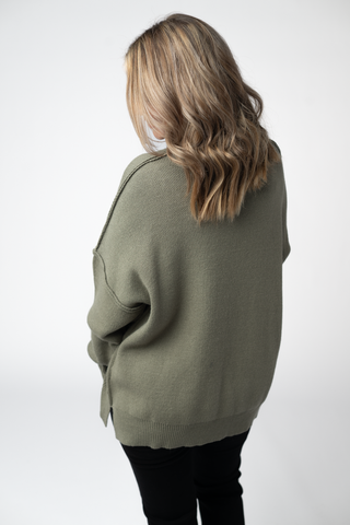 Aurora Cozy Sweater - Light Olive