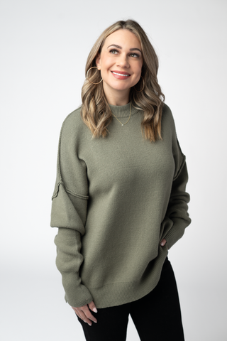 Aurora Cozy Sweater - Light Olive