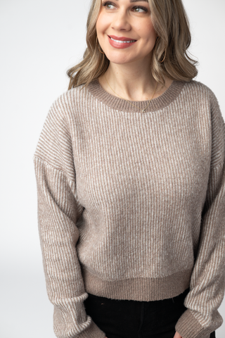 Josie Cozy Crew Sweater - Mocha