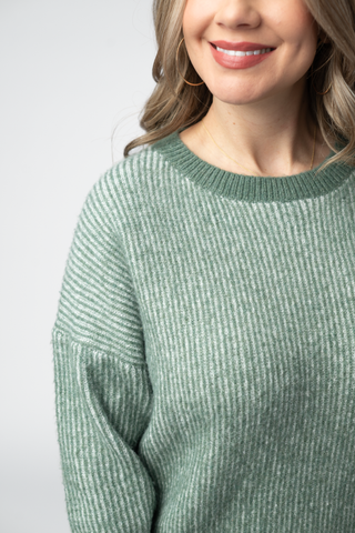 Josie Cozy Crew Sweater - Sage