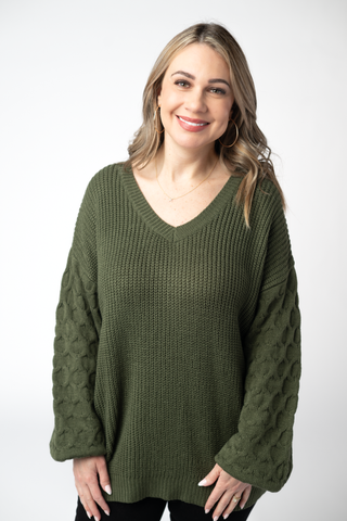 Talina Textured Sweater - Olive